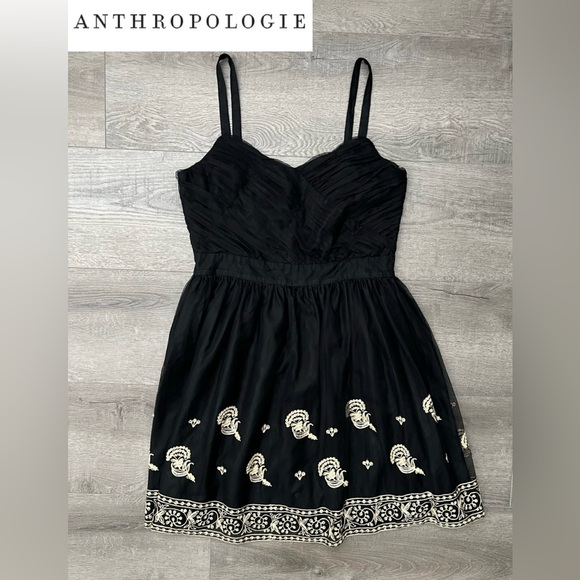 ANTHROPOLOGIE | ANNA SUI DRESS | Color: Black-Gold | Size:12 - Picture 2 of 16